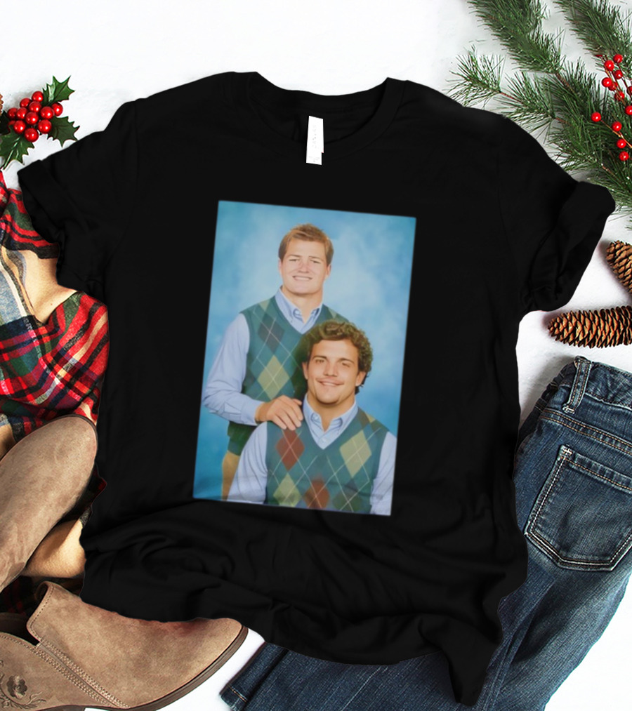 Drake Maye Will Campbell Step Brothers Portrait Parody T-Shirt