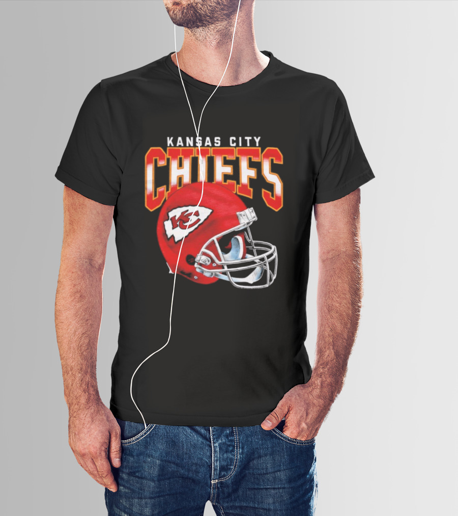 Kansas City Chiefs Red Helmet Gradient Football Icon Chiefs T-Shirt