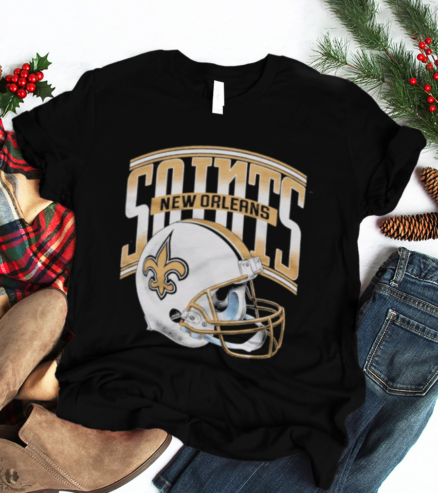 New Orleans Saints Football Helmet Gradient Style T-Shirt