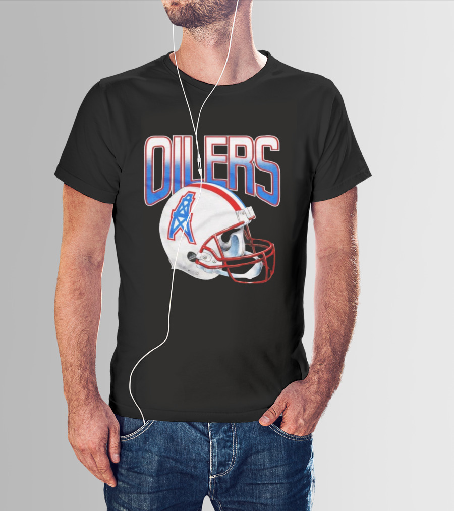 Oilers Football Gradient Helmet Classic Logo T-Shirt