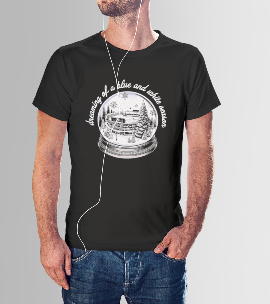 Dreaming Of A Blue And White Penn State Stadium Snow Globe T-Shirt