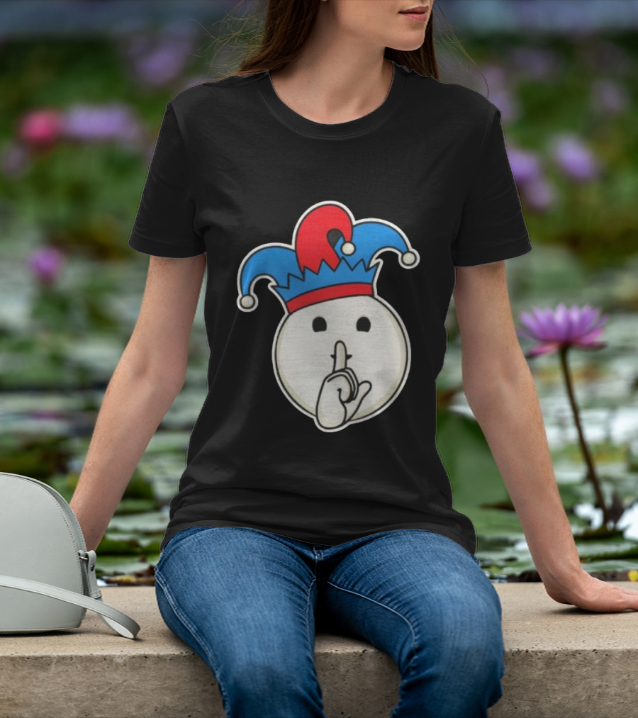 Silent Fool Jester Emoji Quiet Gesture T-Shirt