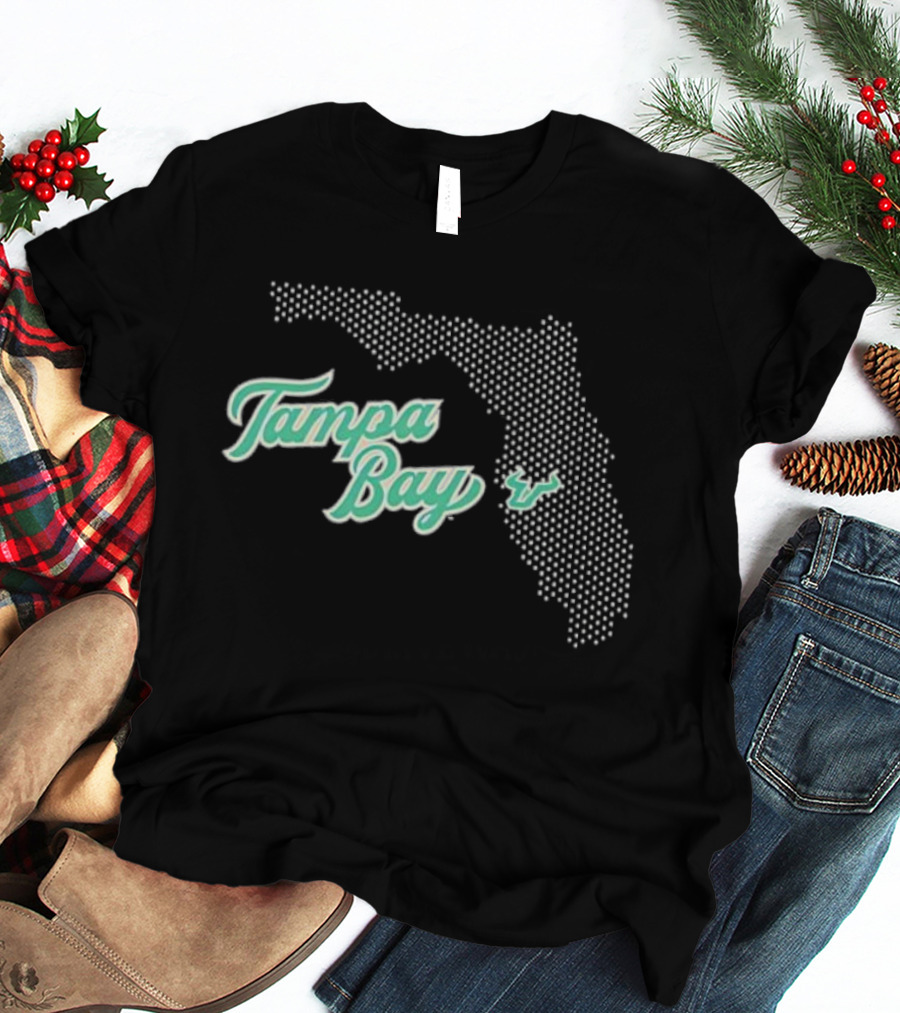 Tampa Bay Florida Mesh Map Graphic T-Shirt