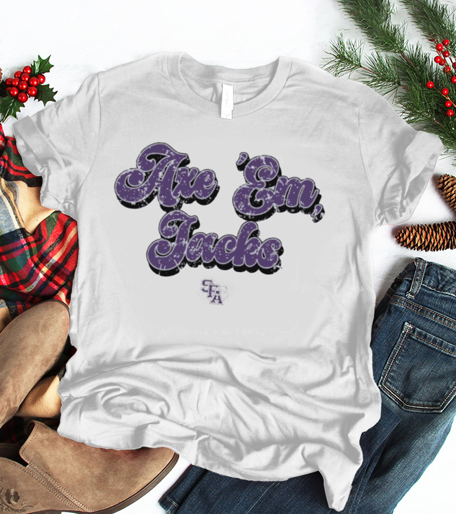 Axe 'Em Jacks Groovy Stephen F. Austin Lumberjacks Retro Style T-Shirt
