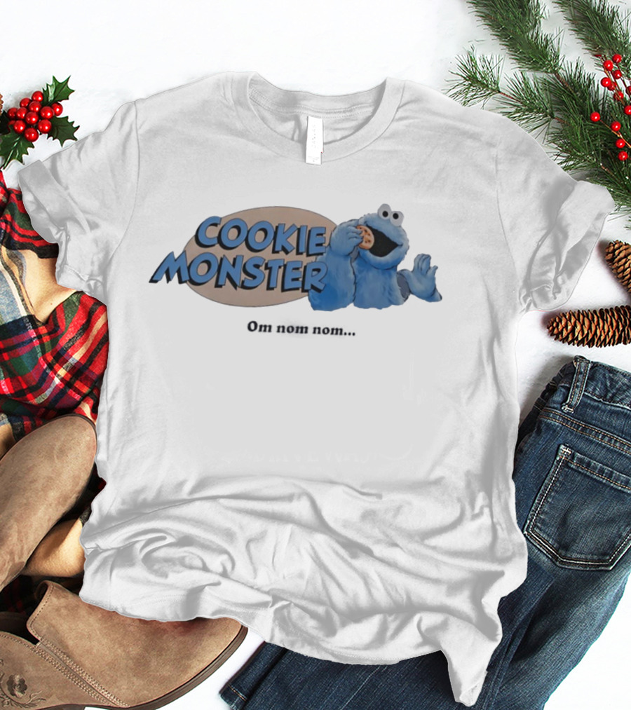 Cookie Monster Om Nom Nom Cookie Eating Fun T-Shirt