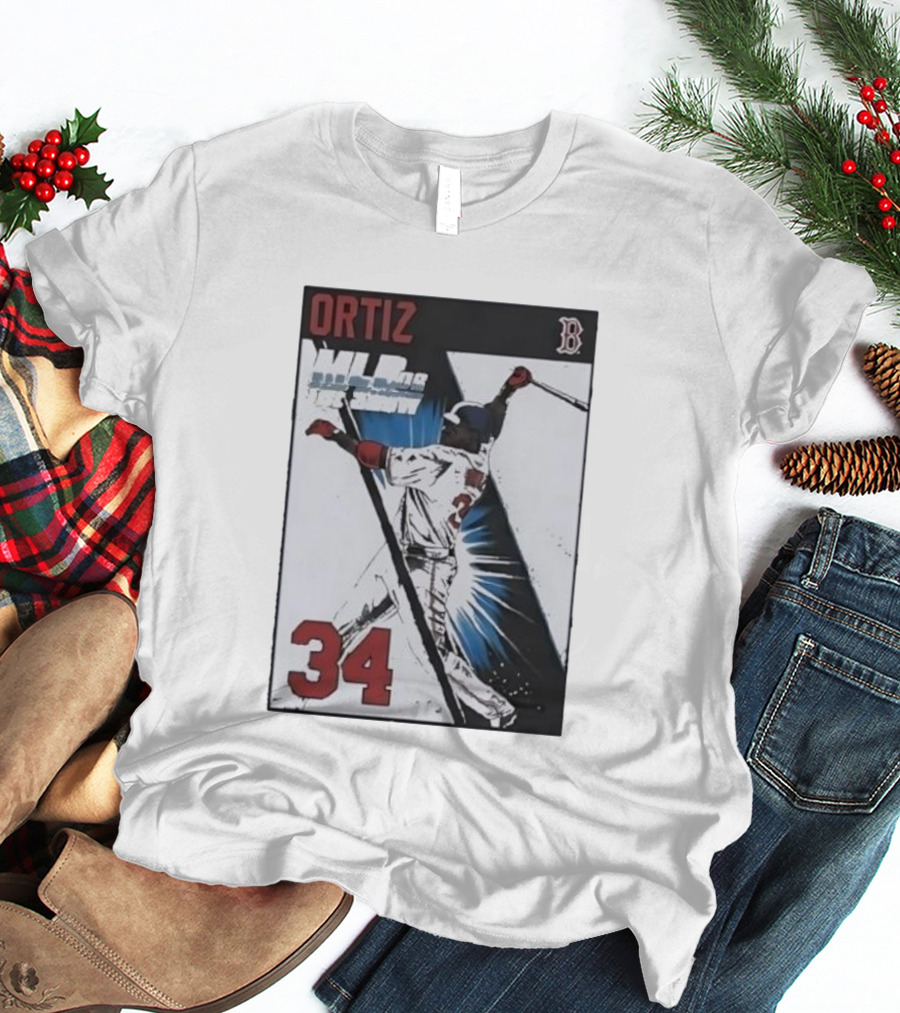 David Ortiz 34 MLB The Show 06 Cover Boston Red Sox Iconic Baseball Legend T-Shirt