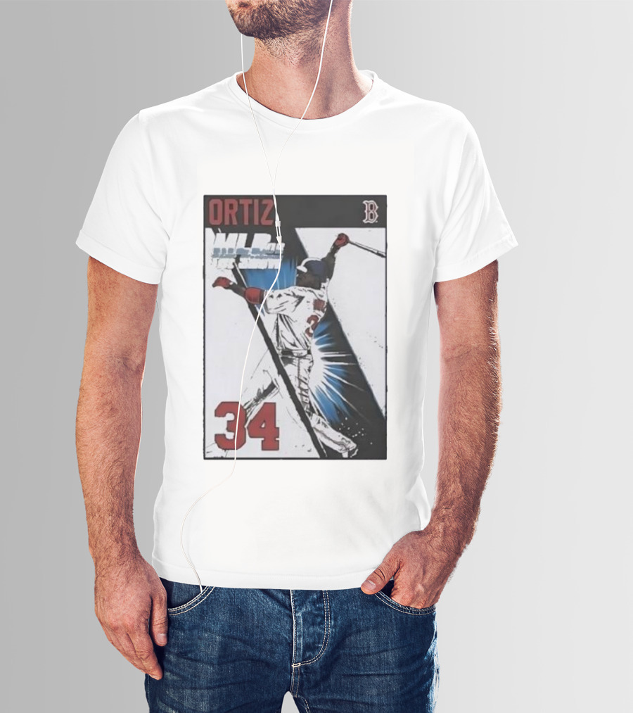 David Ortiz 34 MLB The Show 06 Cover Boston Red Sox Iconic Baseball Legend T-Shirt