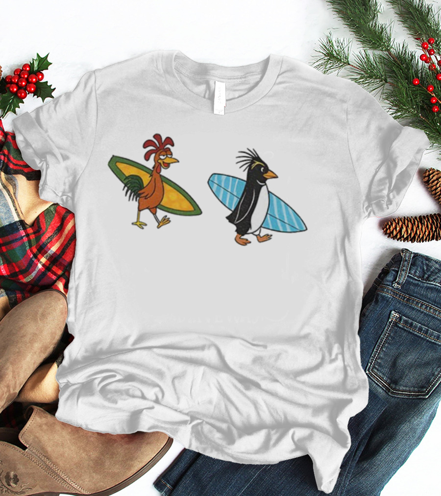 Joe And Cody Surfing Chicken And Penguin Adventure T-Shirt