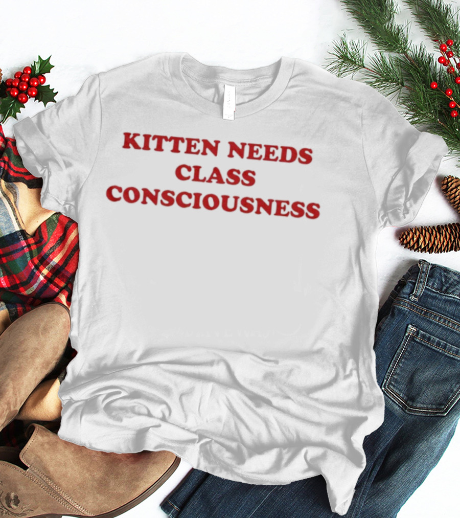 Kitten Needs Class Consciousness Social Awareness Trend T-Shirt