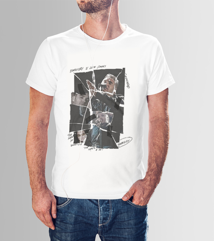 Morrissey Everyday Is Like Sunday Collage Torn Imagery T-Shirt