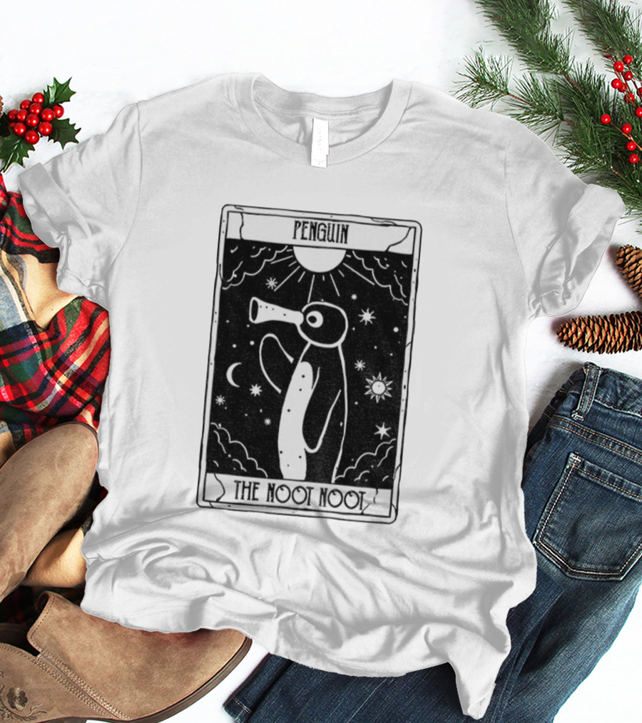 Penguin Noot Noot Tarot Card Funny Design T-Shirt