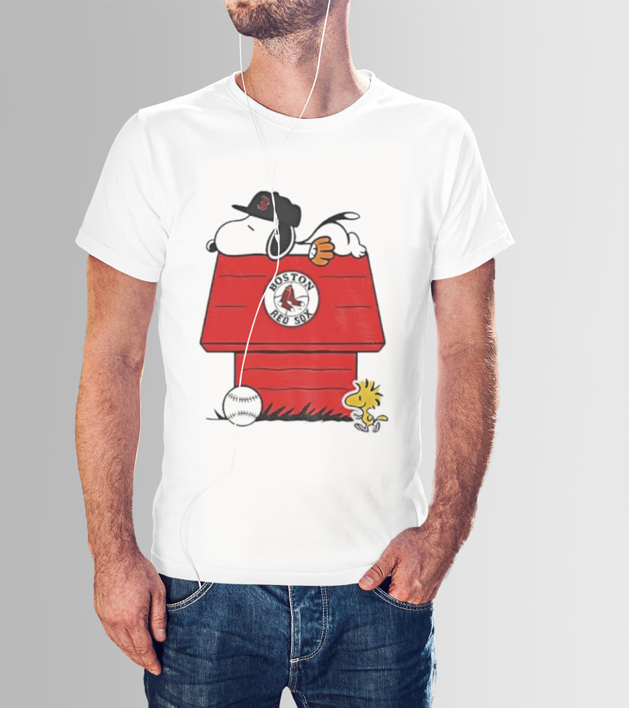 Snoopy Woodstock Boston Red Sox Dugout MLB Baseball T-Shirt
