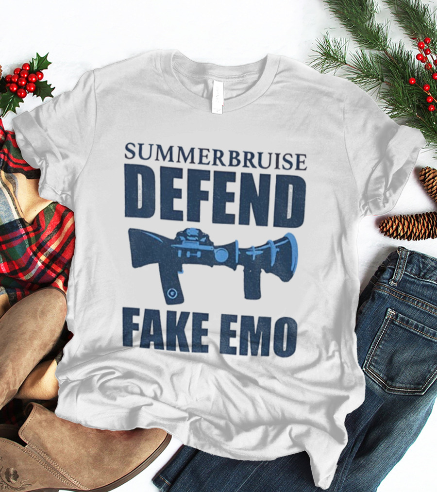 Summerbruise Defend Fake Emo Gun Graphic T-Shirt