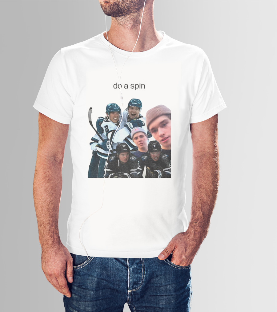 San Jose Sharks Will Smith Macklin Celebrini Do A Spin Hockey Team Players T-Shirt