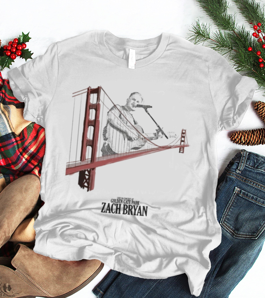 Zach Bryan Golden Gate Bridge 2025 Kings Of Leon Guitar Photo T-Shirt