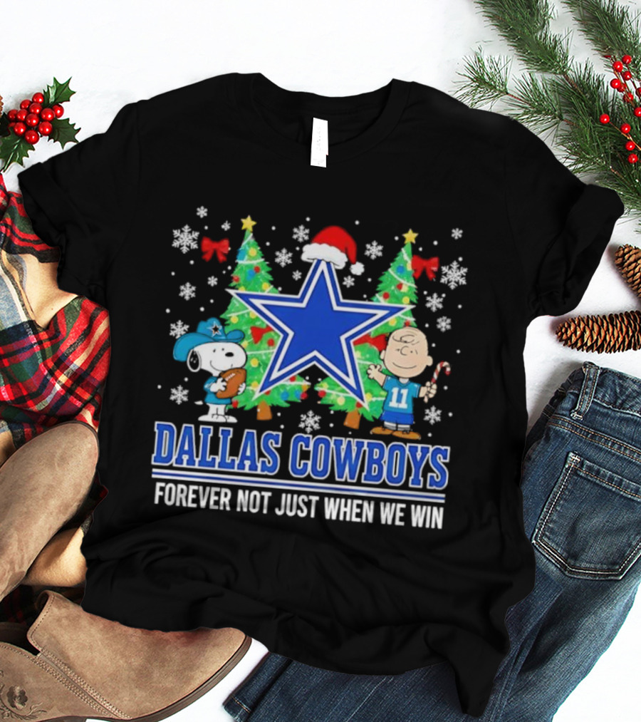 Dallas Cowboys Snoopy Christmas Forever Not Just When We Win T-Shirt