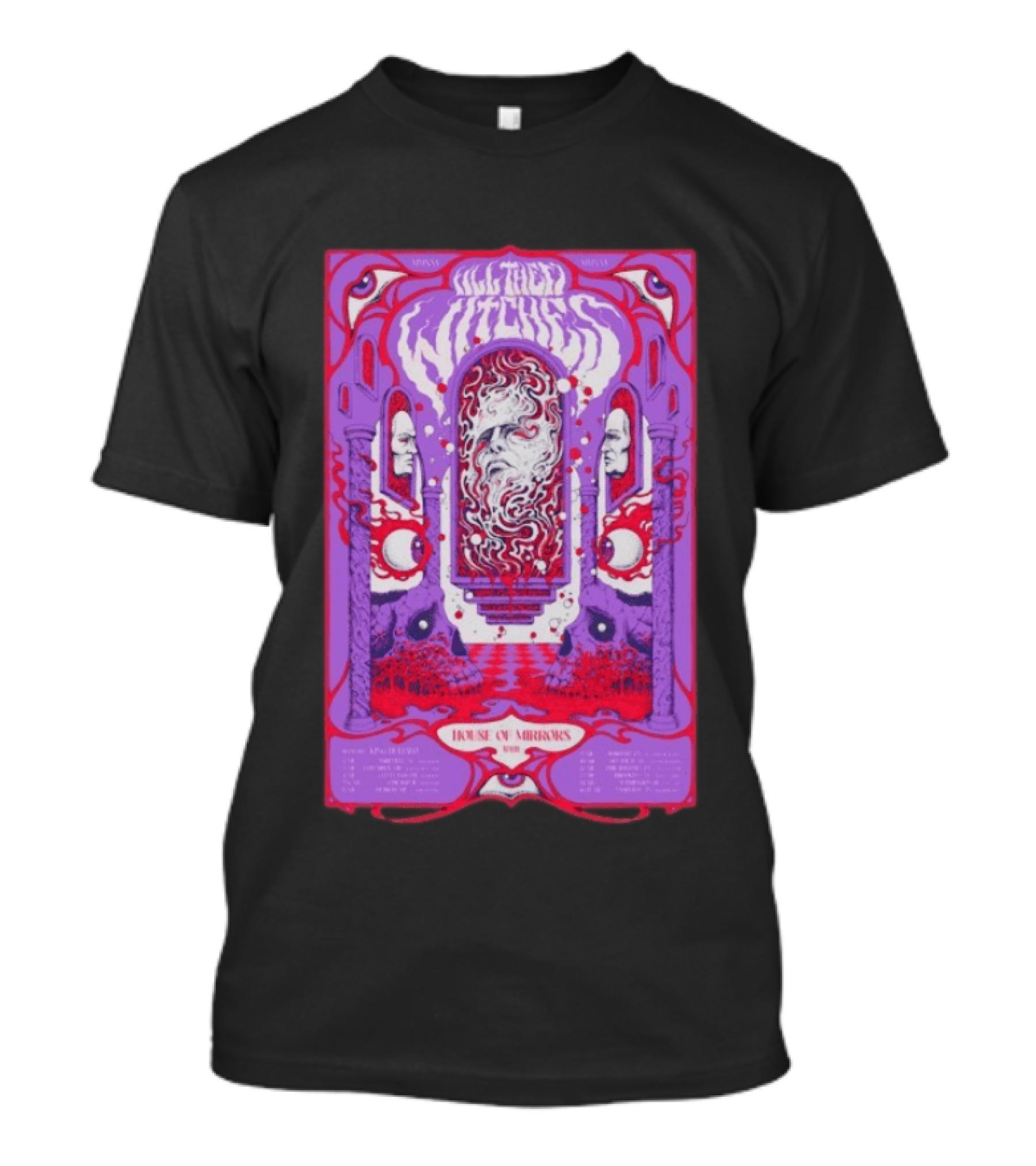All Them Witches House Of Mirrors 2026 Spring Tour Dates Red Purple Psychedelic T-Shirt