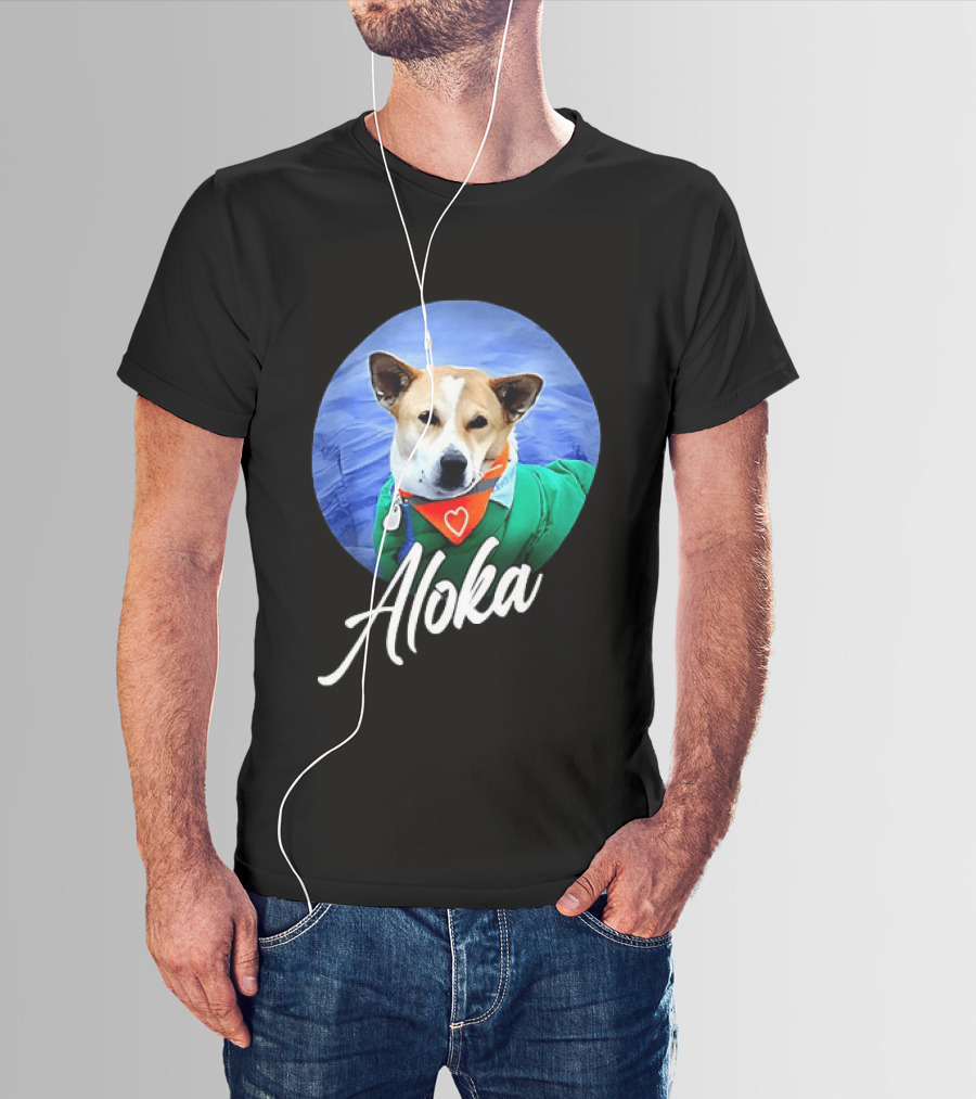 Aloka Dog Walk Heart Bandana Peaceful Canine T-Shirt