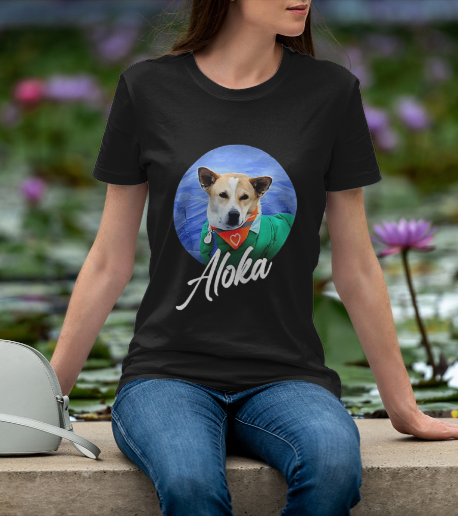 Aloka Dog Walk Heart Bandana Peaceful Canine T-Shirt