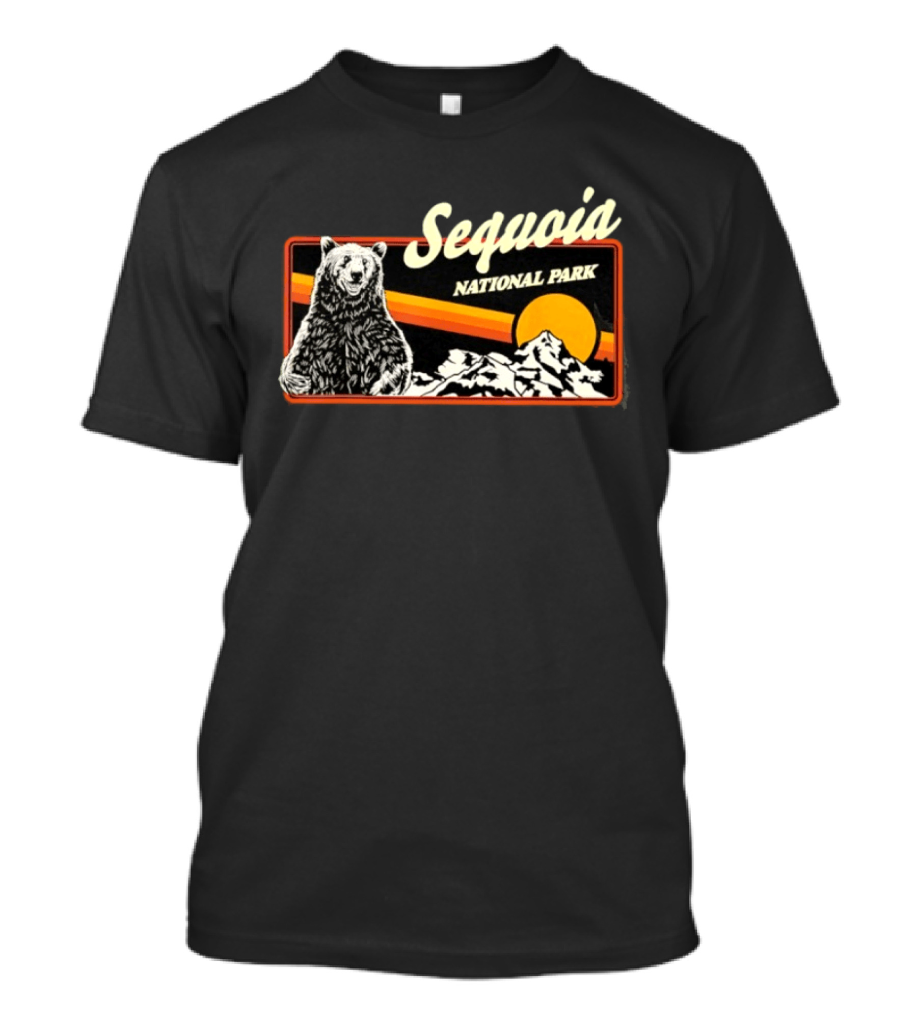 Sequoia National Park Bear Sunset Vintage Mountain T-Shirt