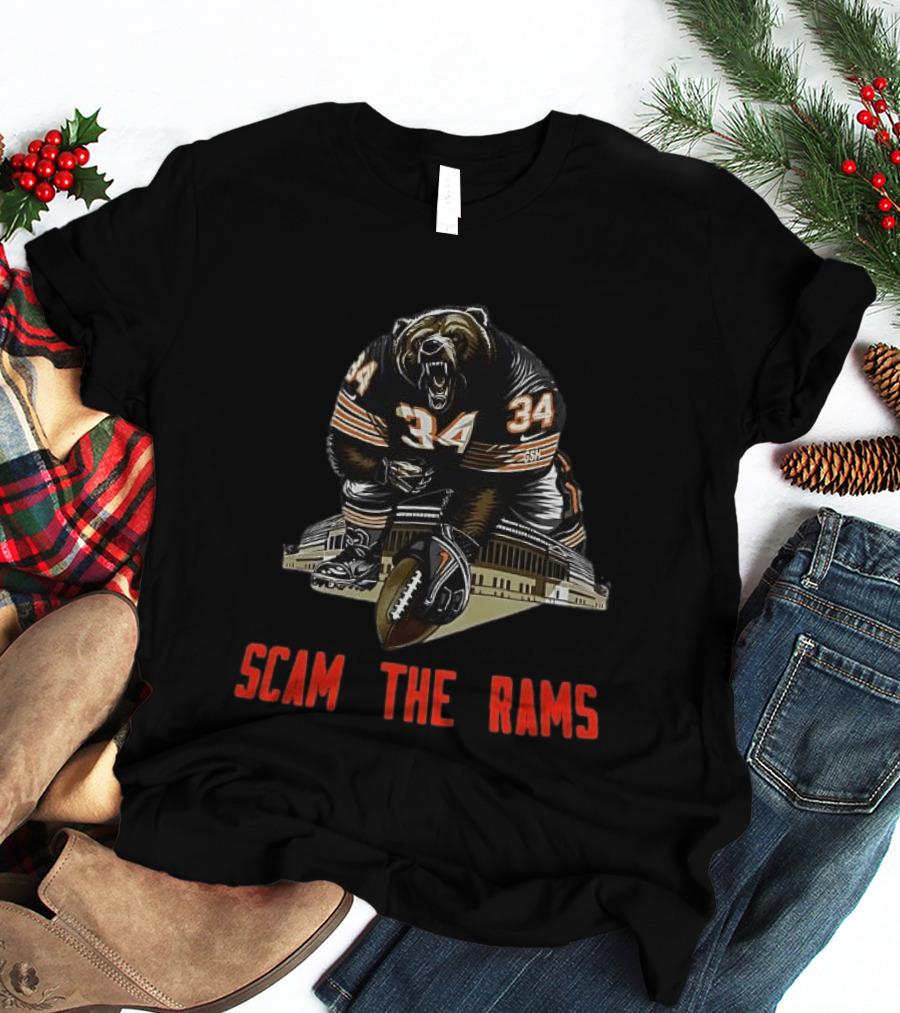 Chicago Bears 34 Scam The Rams Gridiron Showdown T-Shirt