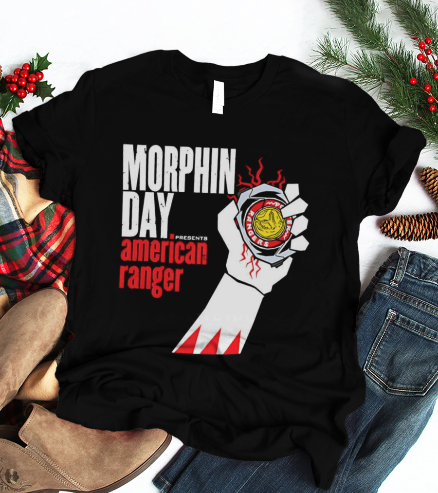 Power Rangers Morphin Day Presents American Ranger Power Coin Action T-Shirt