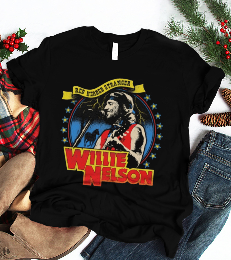Red Headed Stranger Willie Nelson Vintage Country Music Legend T-Shirt