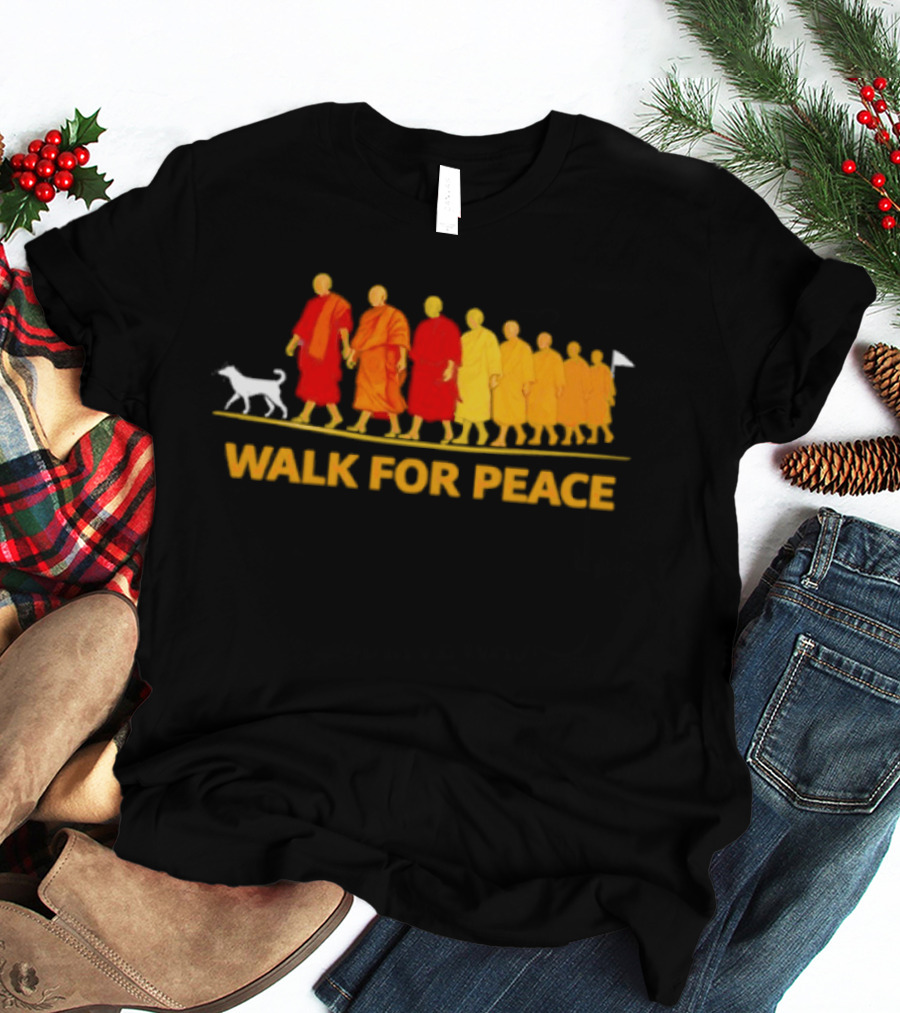 Walk For Peace Monk Procession With Dog T-Shirt