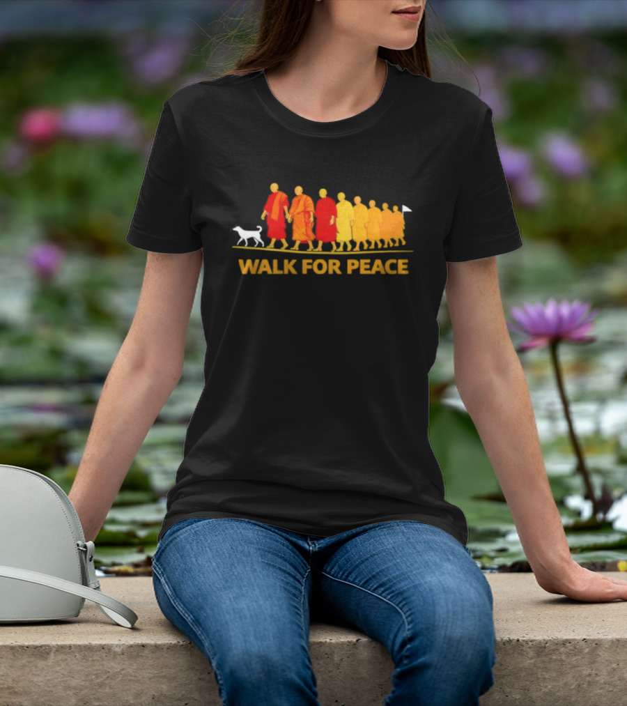 Walk For Peace Monk Procession With Dog T-Shirt