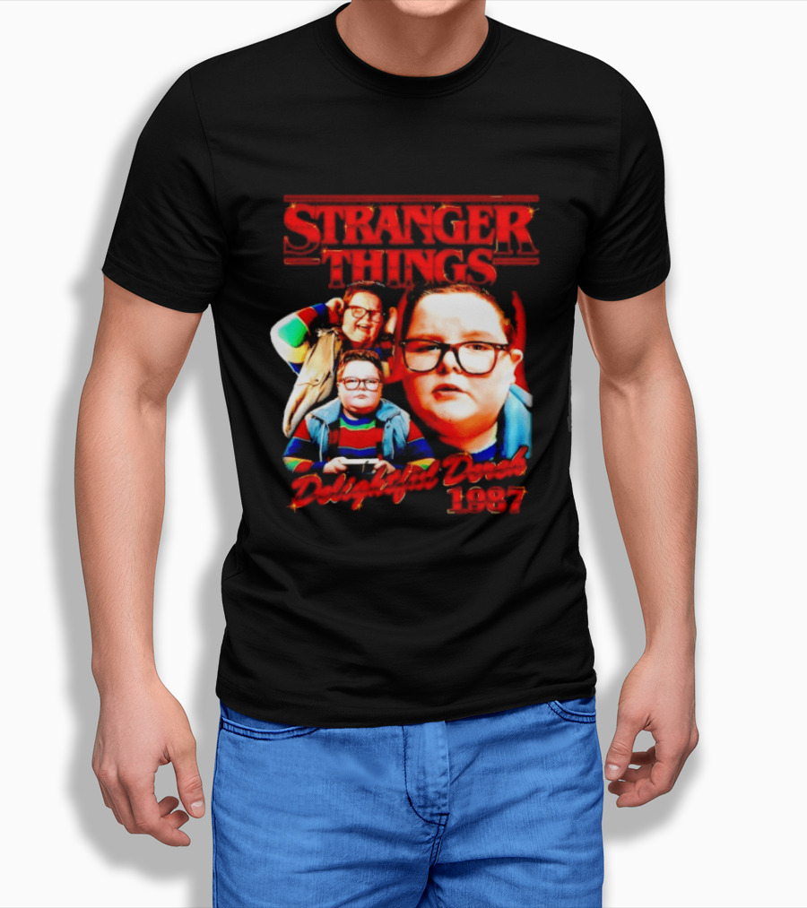 Stranger Things Delightful Derek 1987 Collage Montage T-Shirt