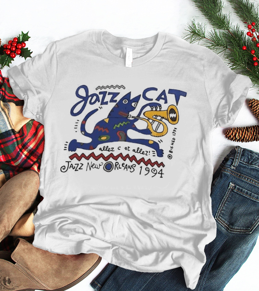 Jazz Cat Midnight Session Allez Cat New Orleans 1994 T-Shirt