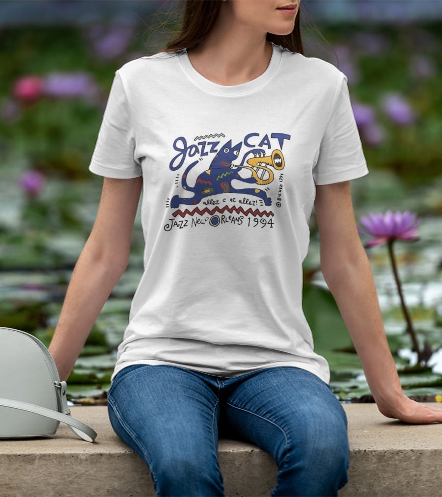 Jazz Cat Midnight Session Allez Cat New Orleans 1994 T-Shirt