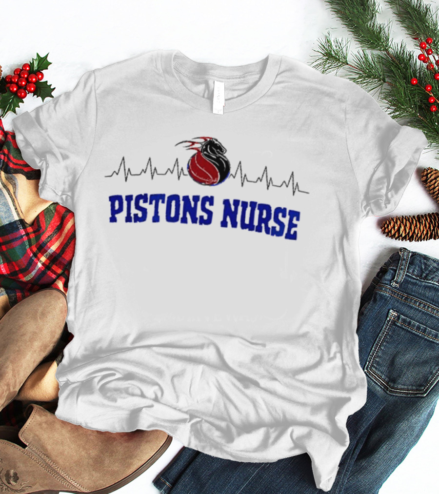 Detroit Pistons Nurse Heartbeat T-Shirt