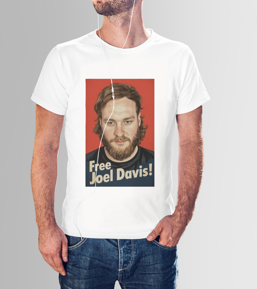 Free Joel Davis Bold Portrait Red T-Shirt