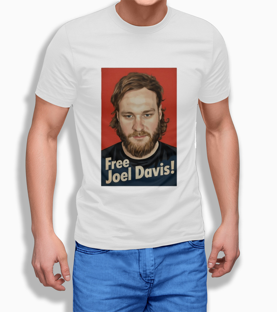 Free Joel Davis Bold Portrait Red T-Shirt