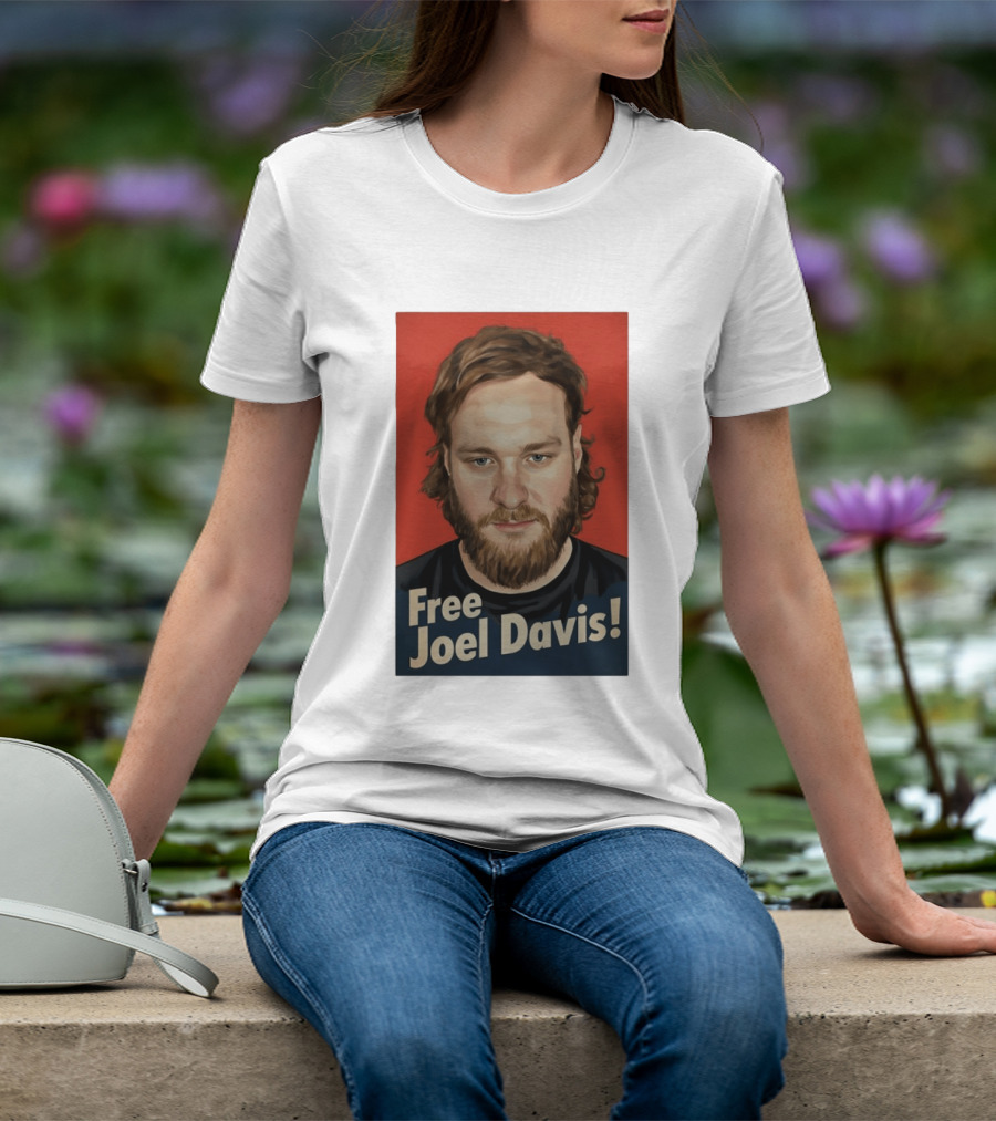 Free Joel Davis Bold Portrait Red T-Shirt