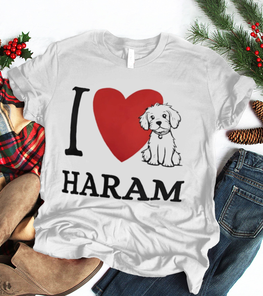 I Love Haram Cute Dog Heart T-Shirt