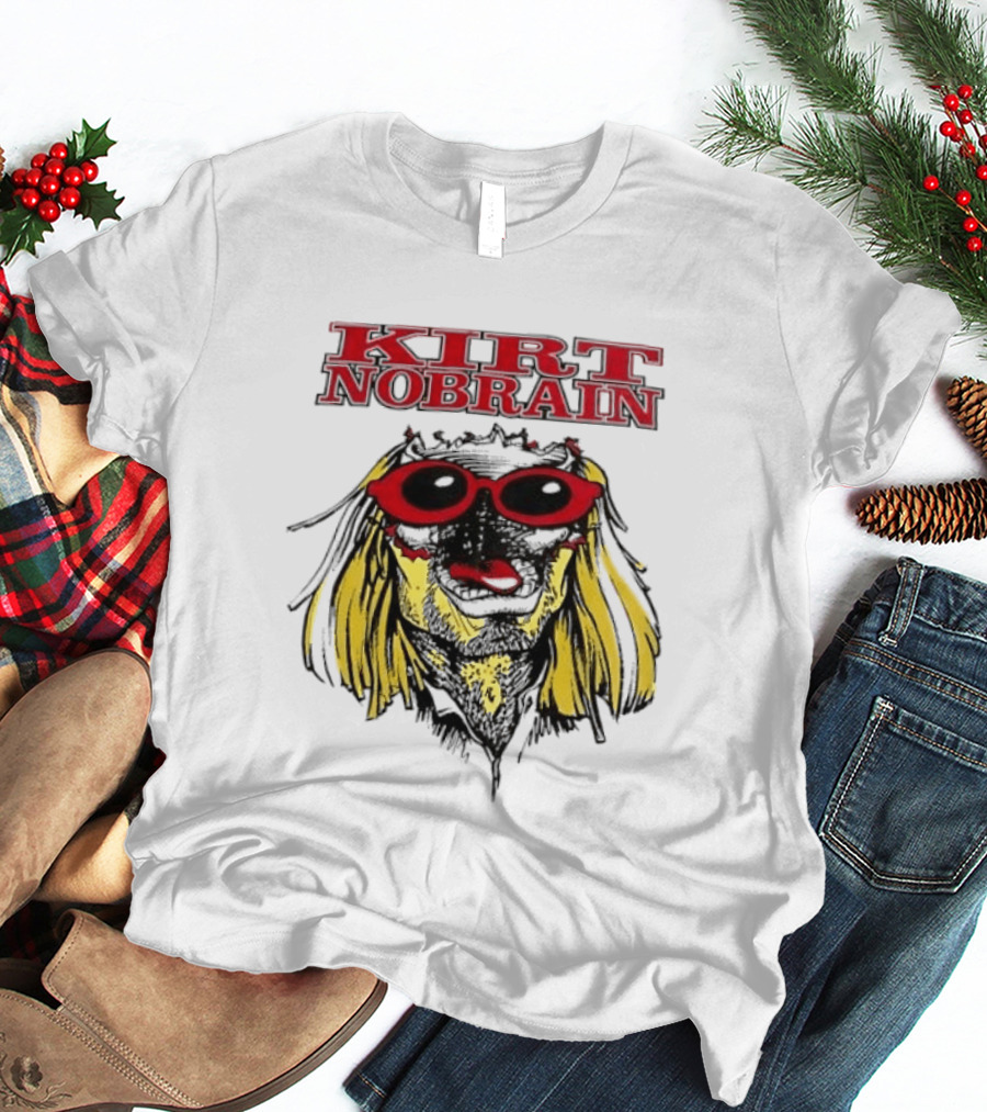 Kurt Nobrain Sunglasses Blonde Hair Red T-Shirt
