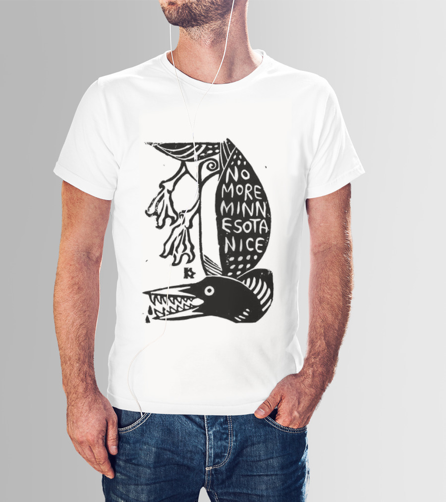 No More Minnesota Nice Owl Kicking Letter M T-Shirt