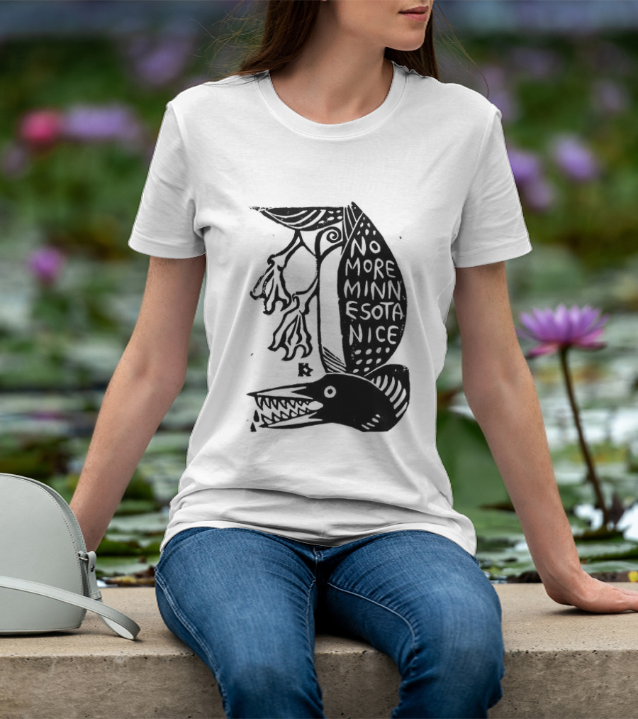 No More Minnesota Nice Owl Kicking Letter M T-Shirt