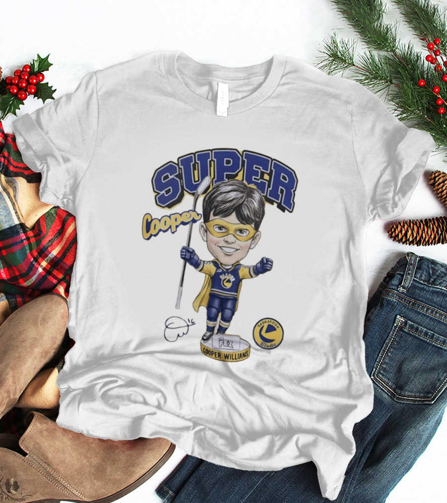 Super Cooper Williams Saskatoon Blades Bobblehead T-Shirt