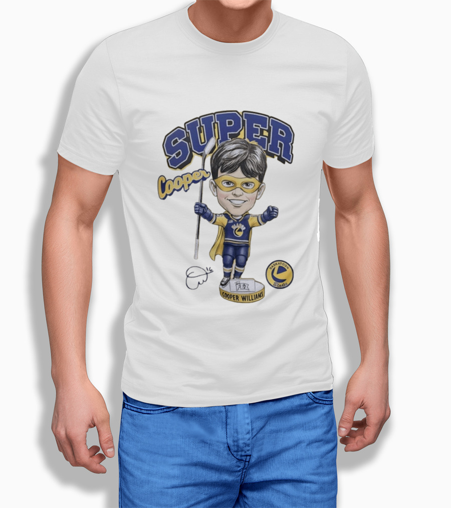 Super Cooper Williams Saskatoon Blades Bobblehead T-Shirt