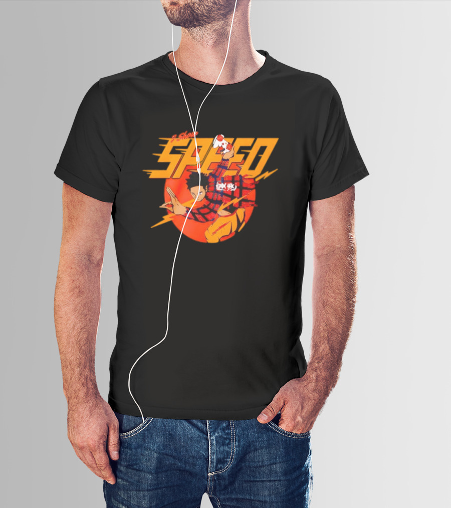 IShowSpeed Speed Flash Anime Character With Soccer Ball And Lightning Bolt T-Shirt