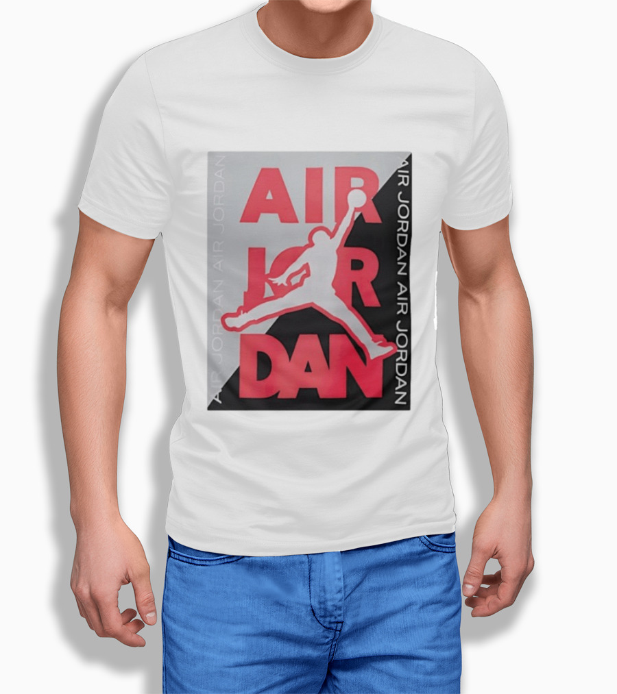 Air Jordan Repeat Jump Silhouette Red And Black T-Shirt