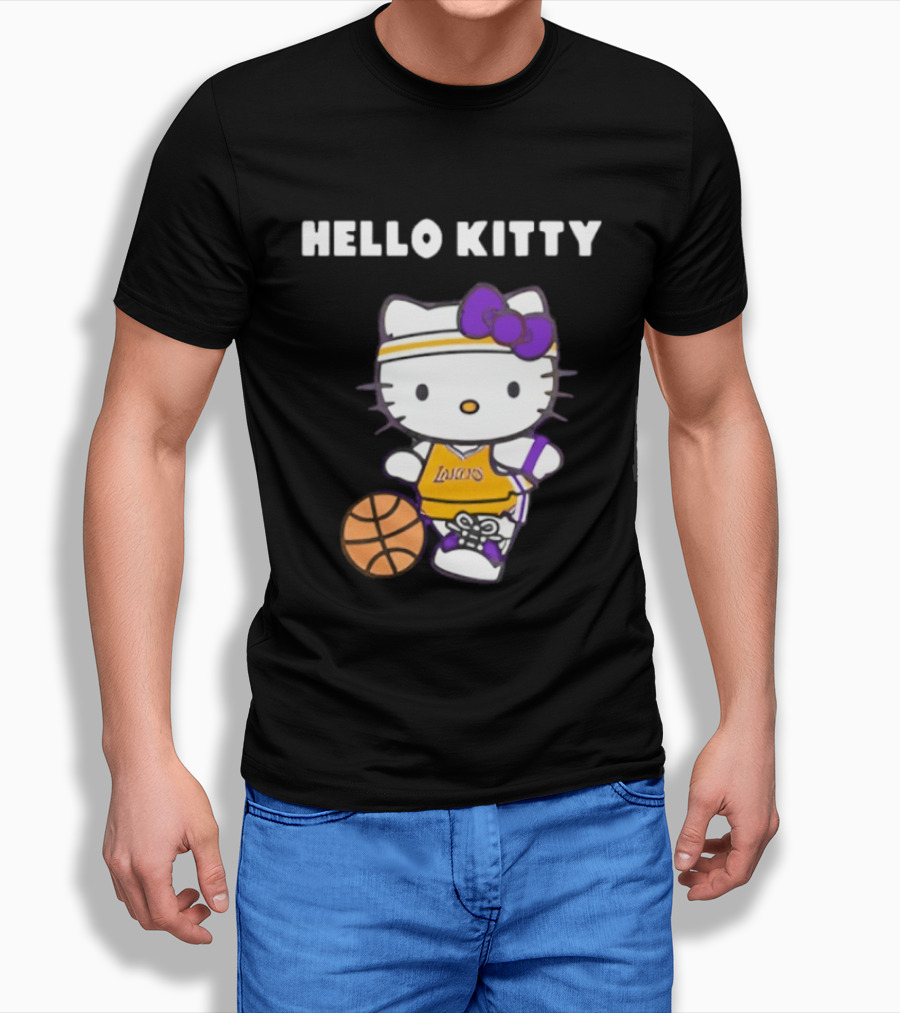 Los Angeles Lakers Hello Kitty Basketball Collaboration T-Shirt