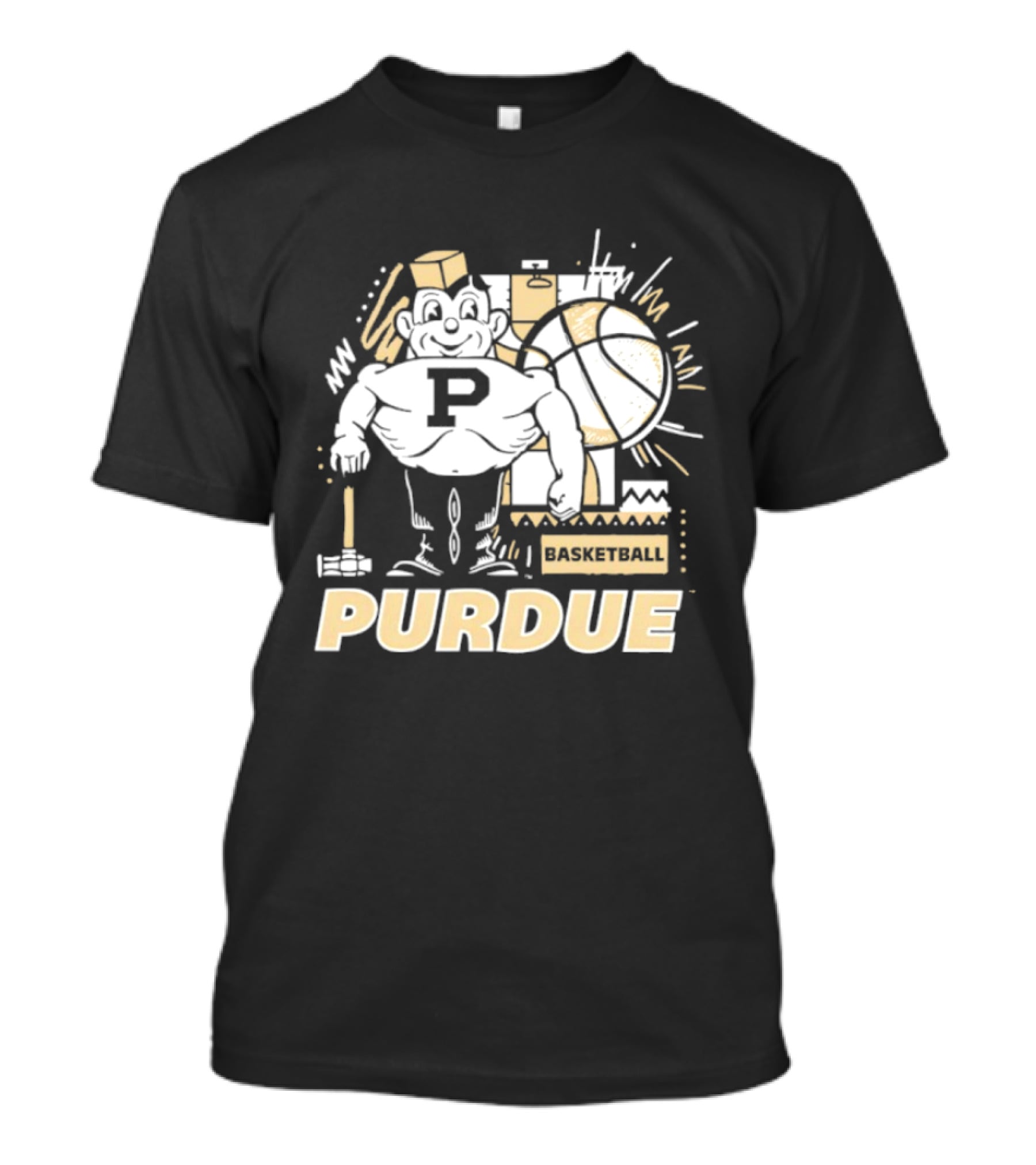 Purdue Basketball Mascot With Basketball T-Shirt