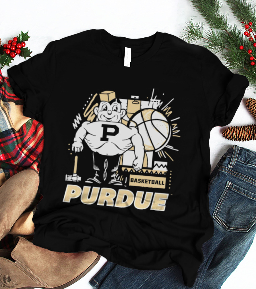 Purdue Basketball Mascot With Basketball T-Shirt