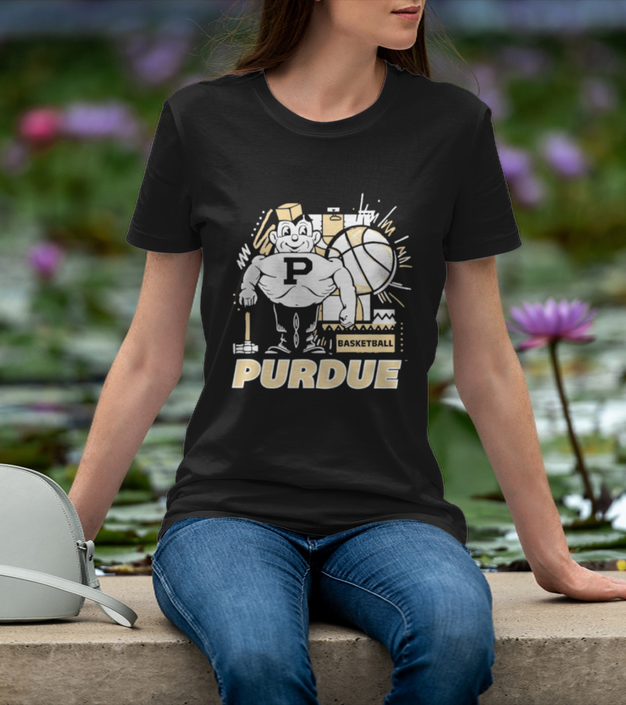 Purdue Basketball Mascot With Basketball T-Shirt