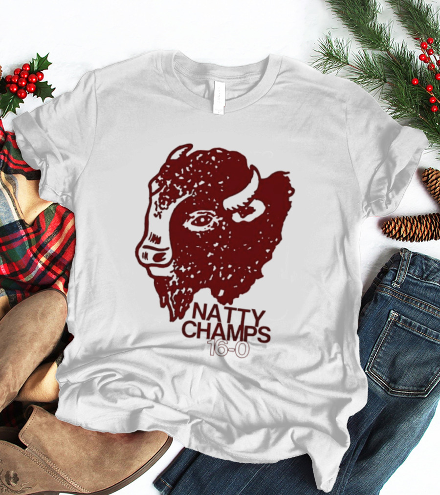 Indiana Hoosiers Natty Champs 16 0 Bison Head Celebration T-Shirt