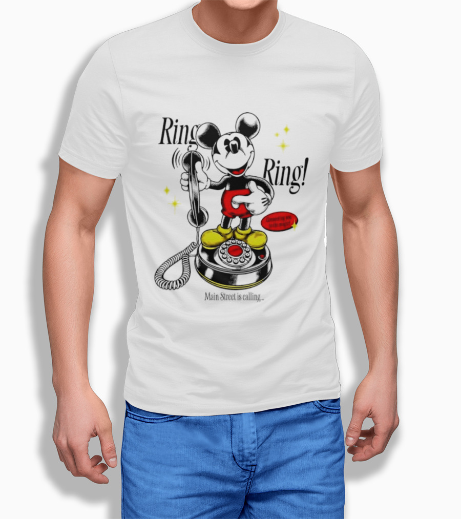 Mickey Mouse Ring Ring Main Street Is Calling Connecting With Imagination T-Shirt